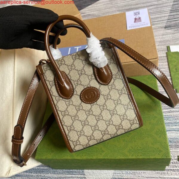 Replica Gucci 671623 Mini Tote Bag With Lnterlocking G Brown 5