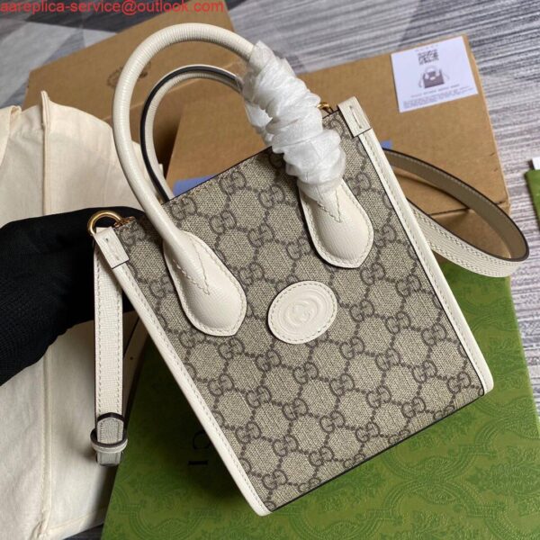 Replica Gucci 671623 Mini Tote Bag With Lnterlocking G White 3