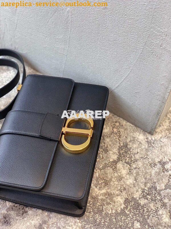 Replica Dior 30 Montaigne Grained Calfskin Bag in Black 3