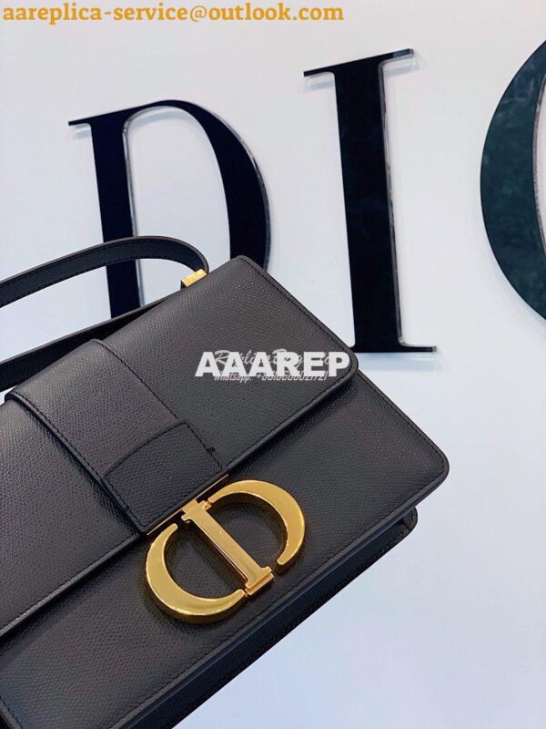 Replica Dior 30 Montaigne Grained Calfskin Bag in Black 4