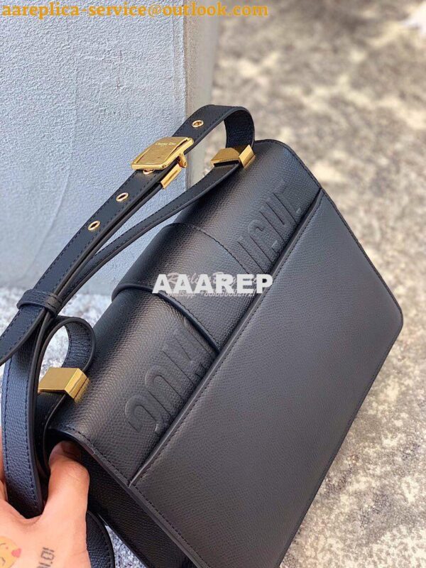 Replica Dior 30 Montaigne Grained Calfskin Bag in Black 7