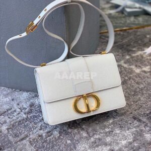 Replica Dior 30 Montaigne Grained Calfskin Bag in White