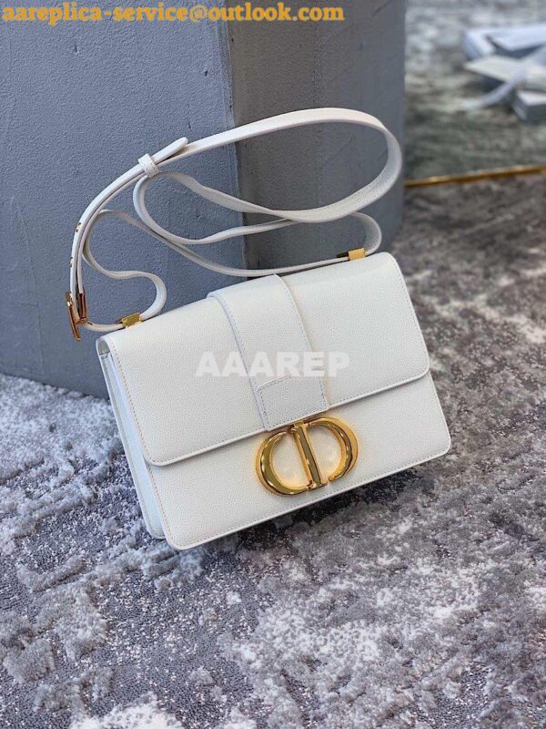 Replica Dior 30 Montaigne Grained Calfskin Bag in White 4