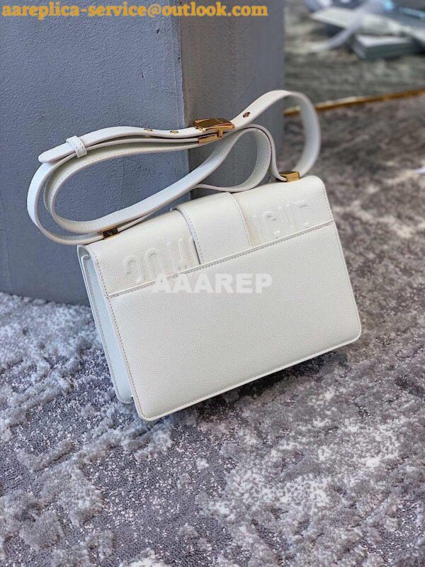 Replica Dior 30 Montaigne Grained Calfskin Bag in White 10