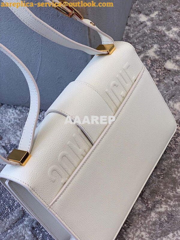 Replica Dior 30 Montaigne Grained Calfskin Bag in White 11