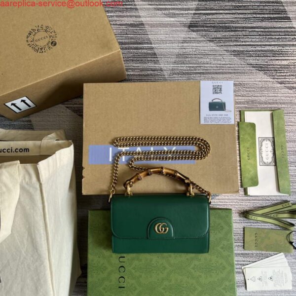 Replica Gucci 675795 Gucci Diana mini shoulder bag Green 3