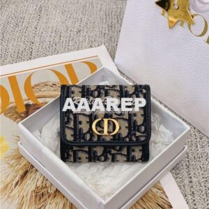 Replica Dior 30 Montaigne Lotus Wallet S2057 Oblique Jacquard 2