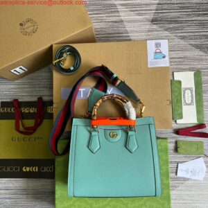 Replica Gucci 702721 Diana Small Tote Bag Light blue leather