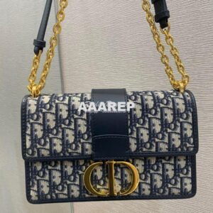 Replica Dior 30 Montaigne Oblique Jacquard Canvas Bag with Chain M9208