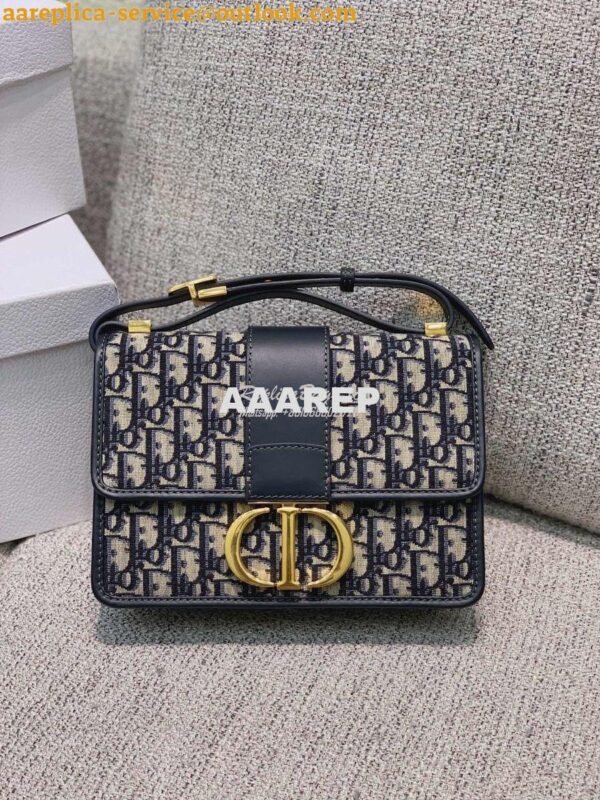 Replica Dior 30 Montaigne Oblique Jacquard Canvas Blue 3