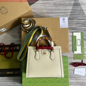 Replica Gucci 702721 Diana Small Tote Bag White leather