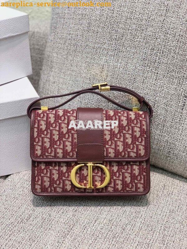 Replica Dior 30 Montaigne Oblique Jacquard Canvas Burgundy 3