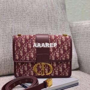 Replica Dior 30 Montaigne Oblique Jacquard Canvas Burgundy 2