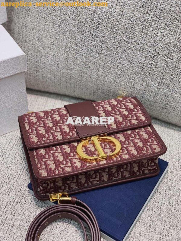 Replica Dior 30 Montaigne Oblique Jacquard Canvas Burgundy 7