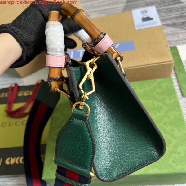 Replica Gucci 702732 Diana Mini Tote Bag Green leather 2