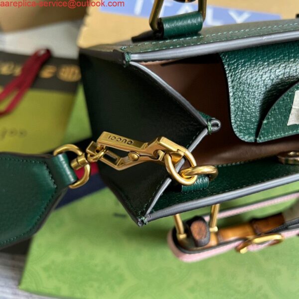 Replica Gucci 702732 Diana Mini Tote Bag Green leather 6