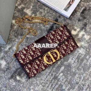 Replica Dior 30 Montaigne Oblique Jacquard Canvas Clutch Chain Bag M92