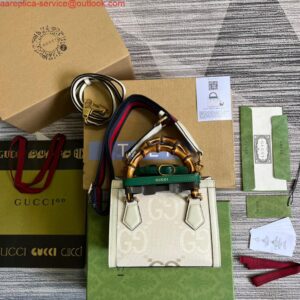 Replica Gucci 702732 Diana Mini Tote Bag White 2