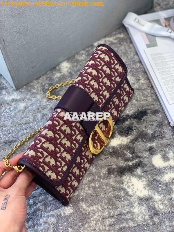 Replica Dior 30 Montaigne Oblique Jacquard Canvas Clutch Chain Bag M92 8