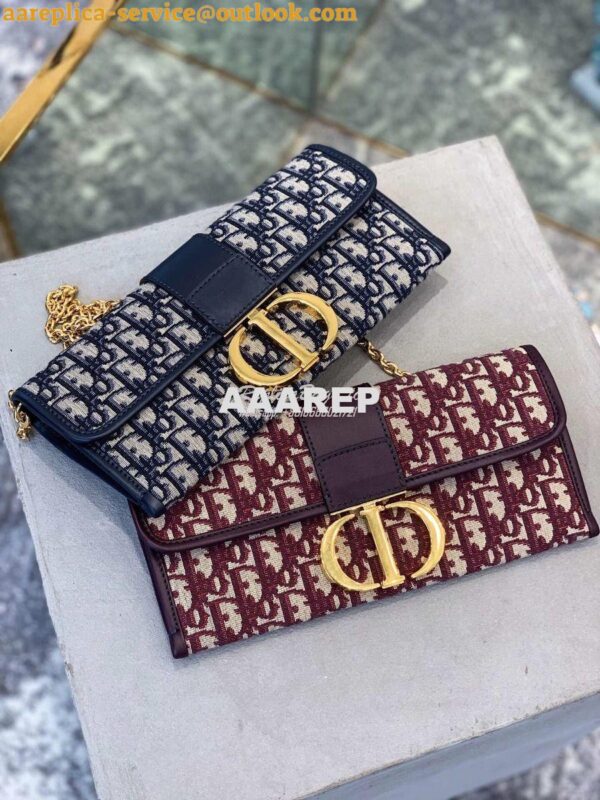 Replica Dior 30 Montaigne Oblique Jacquard Canvas Clutch Chain Bag M92 3