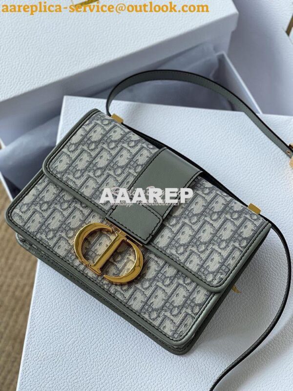 Replica Dior 30 Montaigne Oblique Jacquard Canvas Gray 4