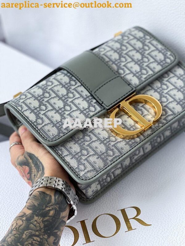 Replica Dior 30 Montaigne Oblique Jacquard Canvas Gray 8