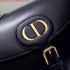 Replica Dior M9320 Large Bobby Bag Black Grained Calfskin with Blue Dior Oblique Strap 2