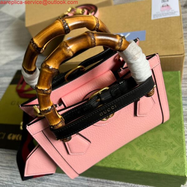 Replica Gucci 702732 Gucci Diana Mini Tote Bag Pink leather 6