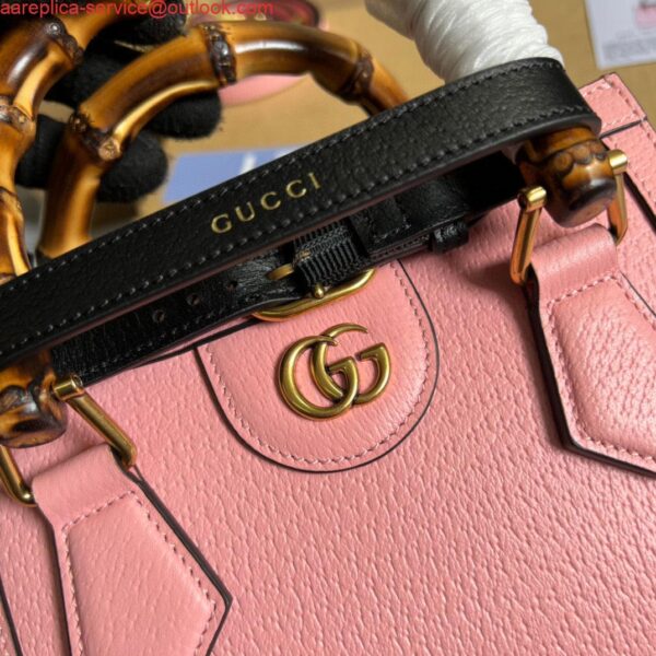 Replica Gucci 702732 Gucci Diana Mini Tote Bag Pink leather 7