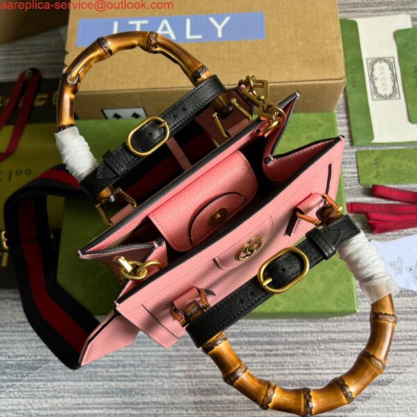 Replica Gucci 702732 Gucci Diana Mini Tote Bag Pink leather 9