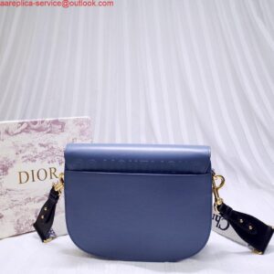 Replica Dior M9320 Large Bobby Bag Blue Box Calfskin with Blue Oblique Strap 2