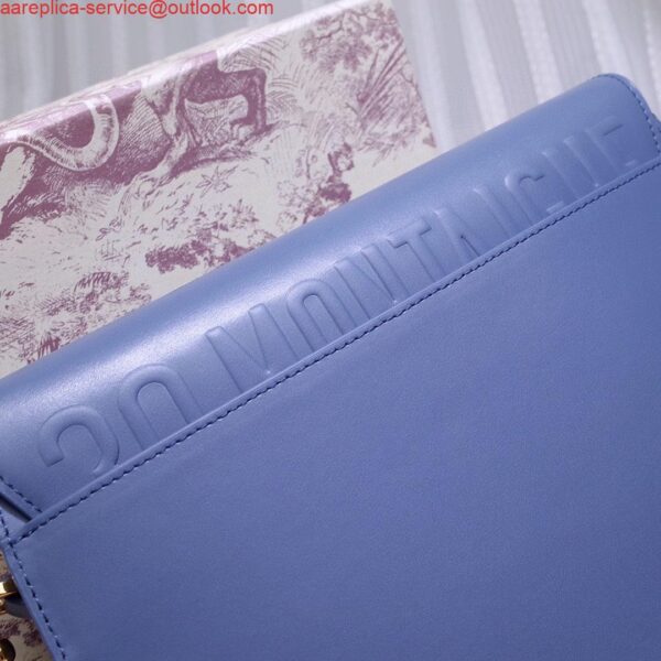 Replica Dior M9320 Large Bobby Bag Blue Box Calfskin with Blue Oblique Strap 5