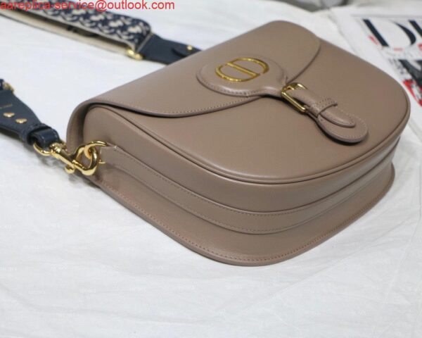 Replica Dior M9320 Large Bobby Bag Light Pink Box Calfskin with Blue Oblique Strap 5