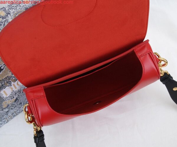 Replica Dior M9320 Large Bobby Bag Red Box Calfskin with Blue Oblique Strap 7