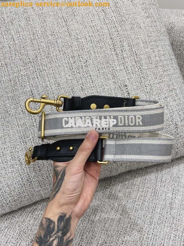 Replica Dior Adjustable Shoulder Strap 25 Grey 3