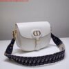 Replica Dior M9320 Large Dior Bobby Bag Black Calfskin With Blue Oblique Embroidered Strap 2