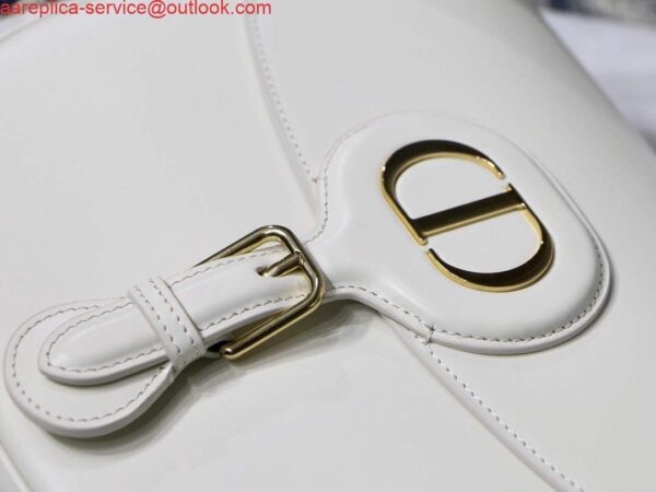 Replica Dior M9320 Large Dior Bobby Bag Latte Box Calfskin With Blue Oblique Embroidered Strap