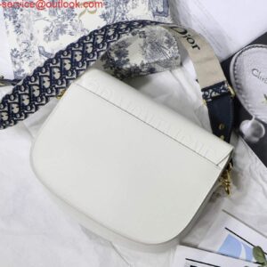 Replica Dior M9320 Large Dior Bobby Bag Latte Box Calfskin With Blue Oblique Embroidered Strap 2