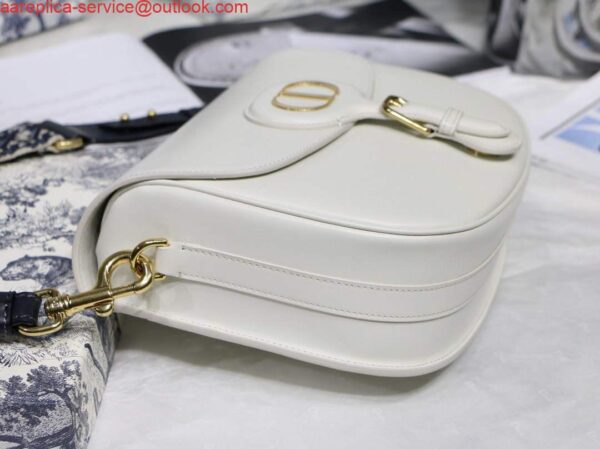 Replica Dior M9320 Large Dior Bobby Bag Latte Box Calfskin With Blue Oblique Embroidered Strap 4