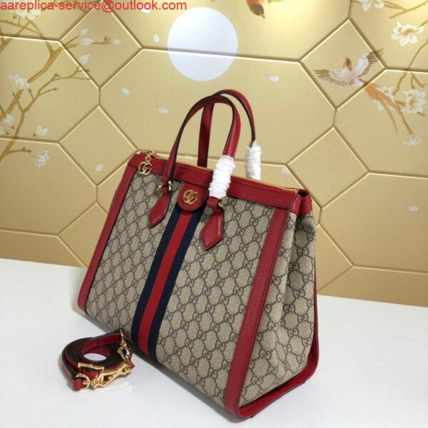 Replica Gucci 524537 Ophidia GG Medium Tote Red Bag 4