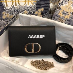 Replica Dior Black 30 Montaigne Calfskin 2-in-1 Pouch 2