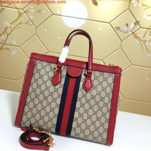 Replica Gucci 524537 Ophidia GG Medium Tote Red Bag 5