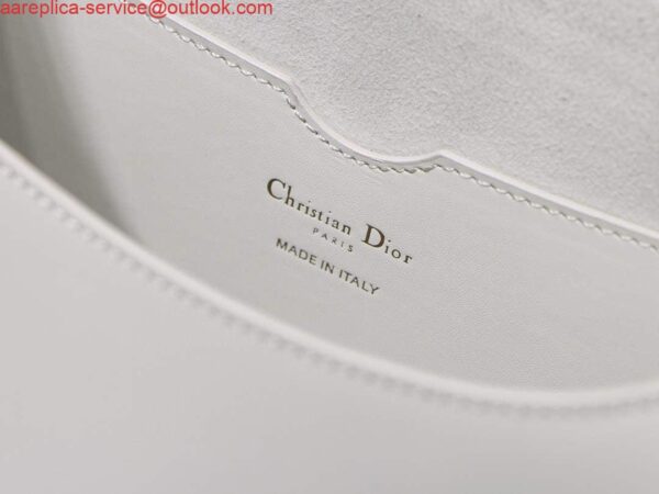 Replica Dior M9320 Large Dior Bobby Bag Latte Box Calfskin With Blue Oblique Embroidered Strap 7