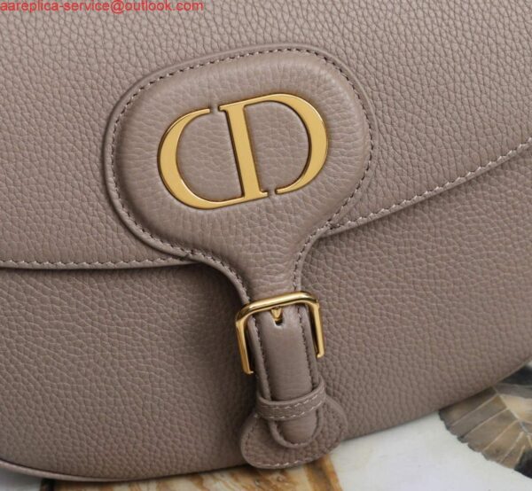 Replica Dior M9320 Large Dior Bobby Bag Warm Taupe BoxCalfskin With Blue Oblique Embroidered Strap 7