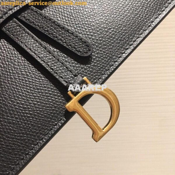 Replica Dior Black Saddle Calfskin Clutch WOC 6