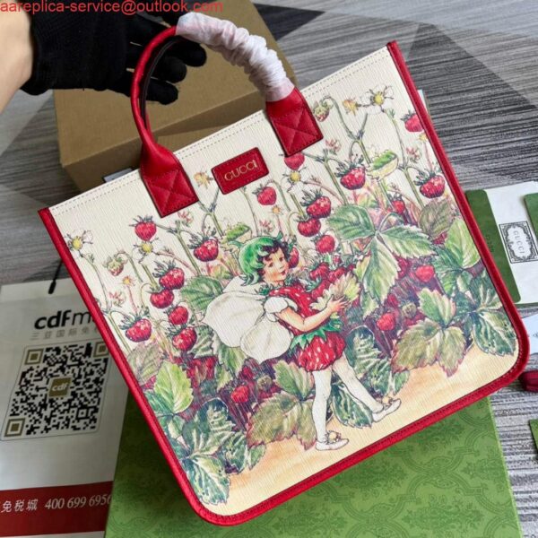 Replica Gucci 550763 Children's Fairy Print Large Tote Bag Red 5