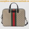 Replica Gucci Briefcase Bag In Beige GG Supreme Canvas