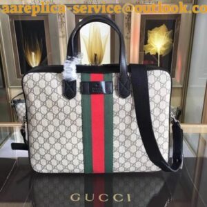 Replica Gucci GG Supreme Briefcase With Web 2