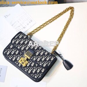 Replica Dior Blue Oblique Canvas Dioraddict Flap Bag 2