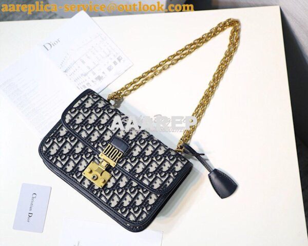 Replica Dior Blue Oblique Canvas Dioraddict Flap Bag 2